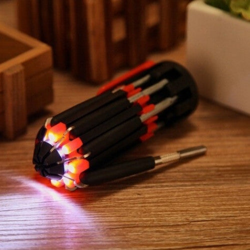 Multi function Folding Screwdriver with LED Lamp